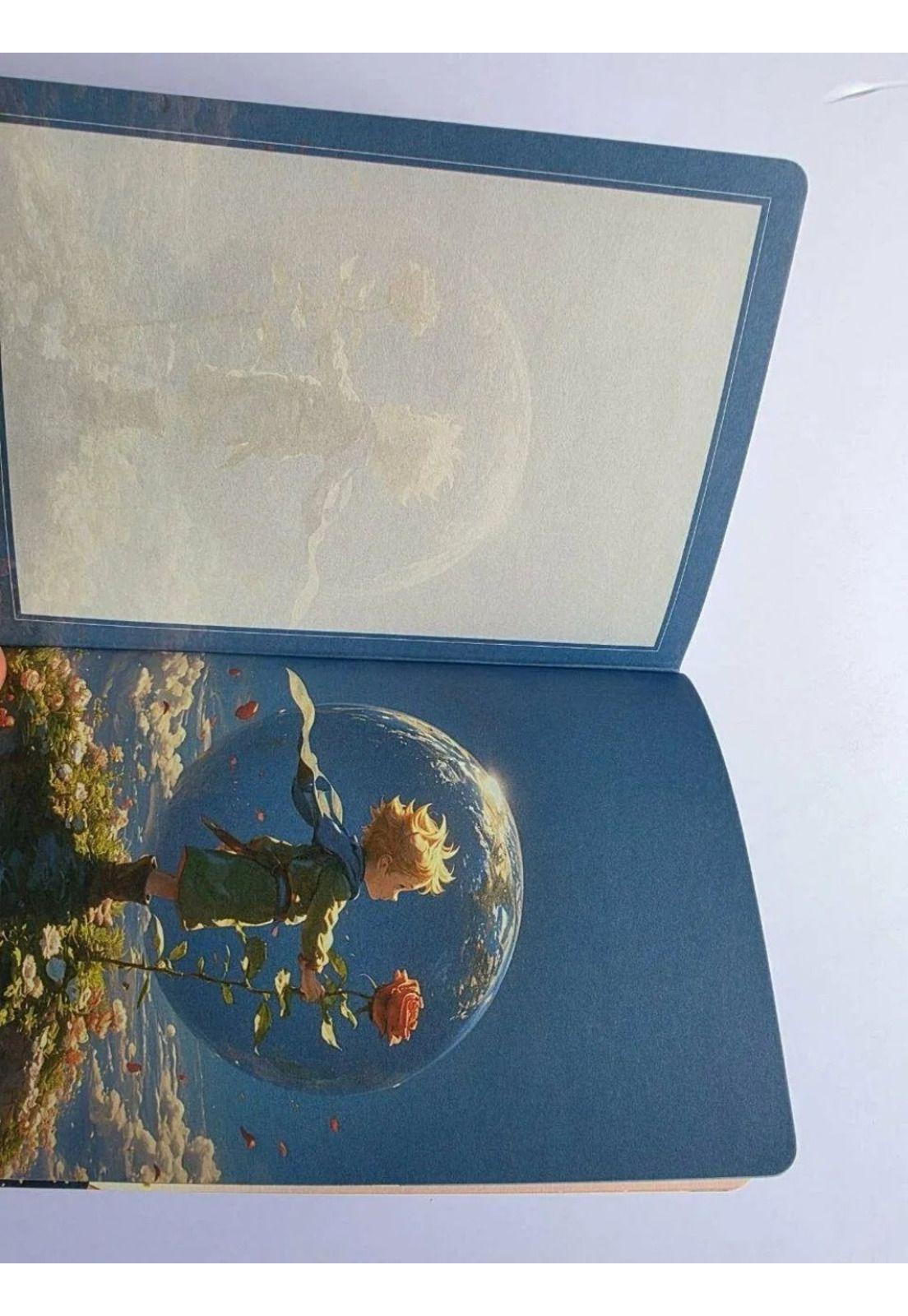 Cuaderno tipo Agenda planner Diario tapa dorada del Principito-3