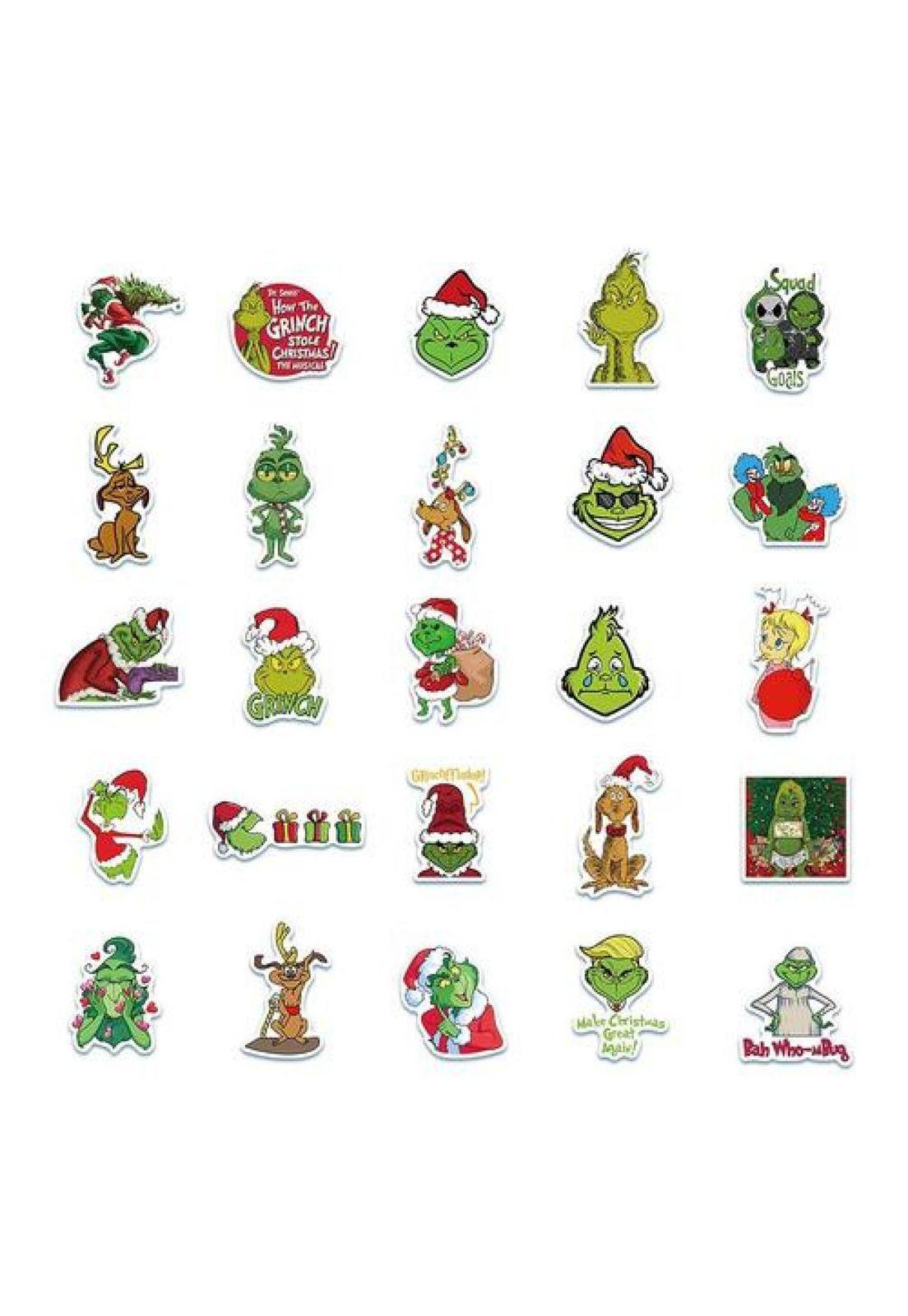 Set Stickers Calcomonias El Grinch, Odia Navidad-2