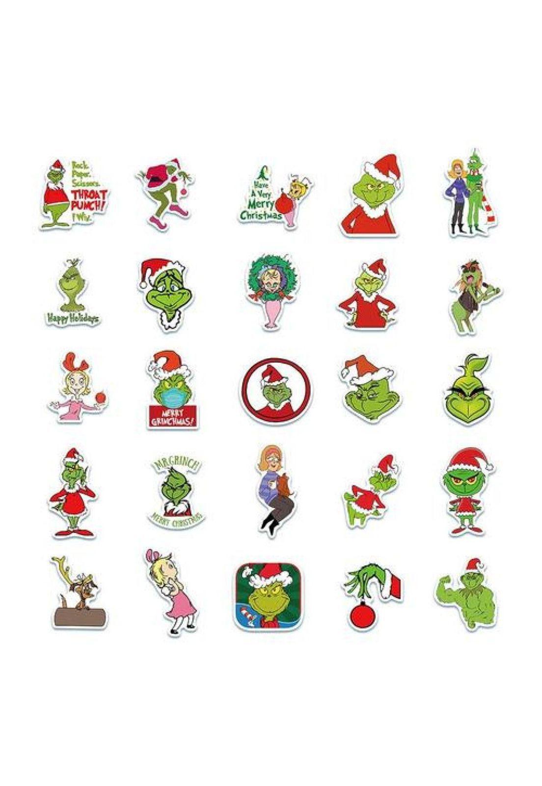 Set Stickers Calcomonias El Grinch, Odia Navidad-3