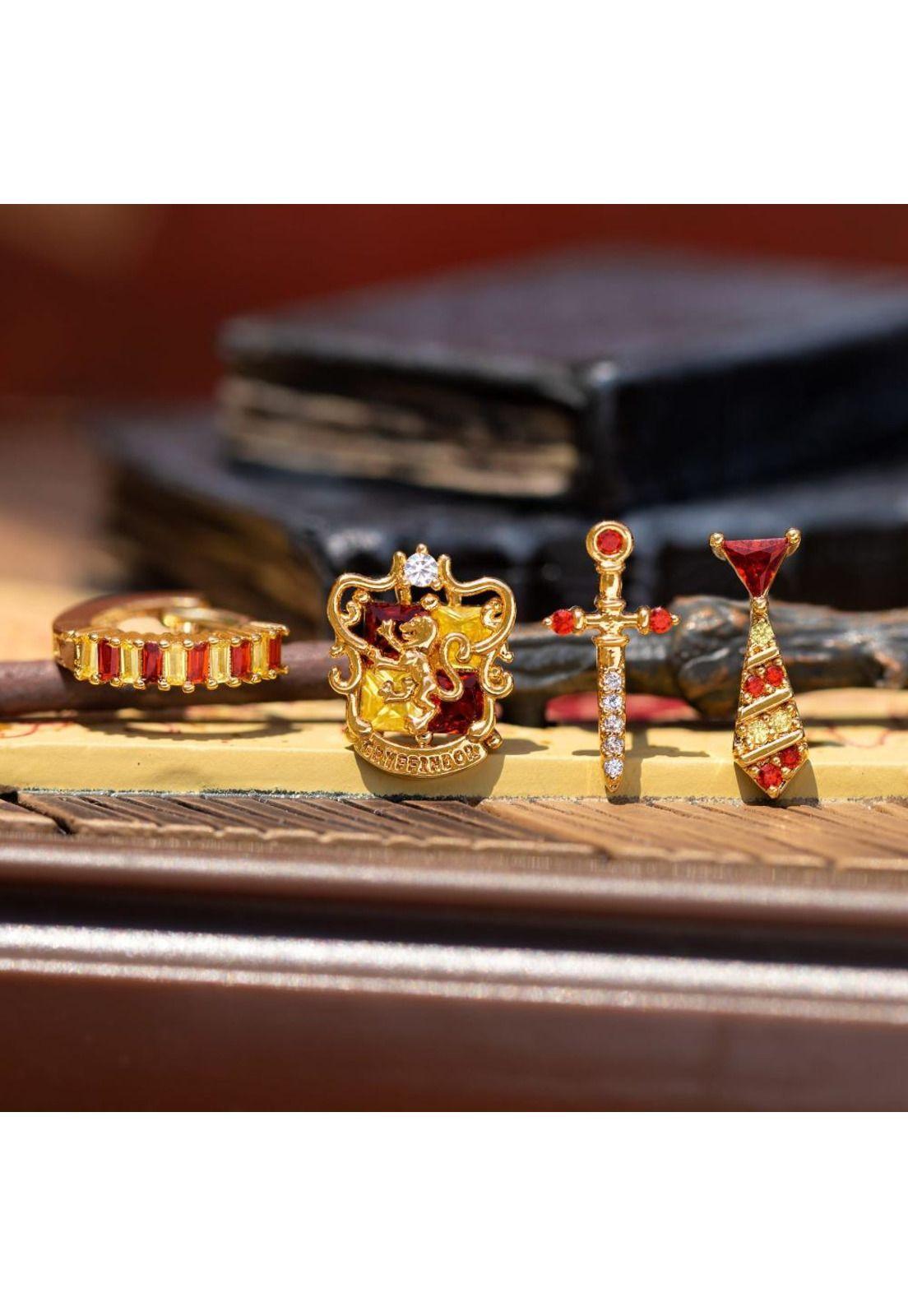 Set Aros pendientes Casa Gryffindor-2