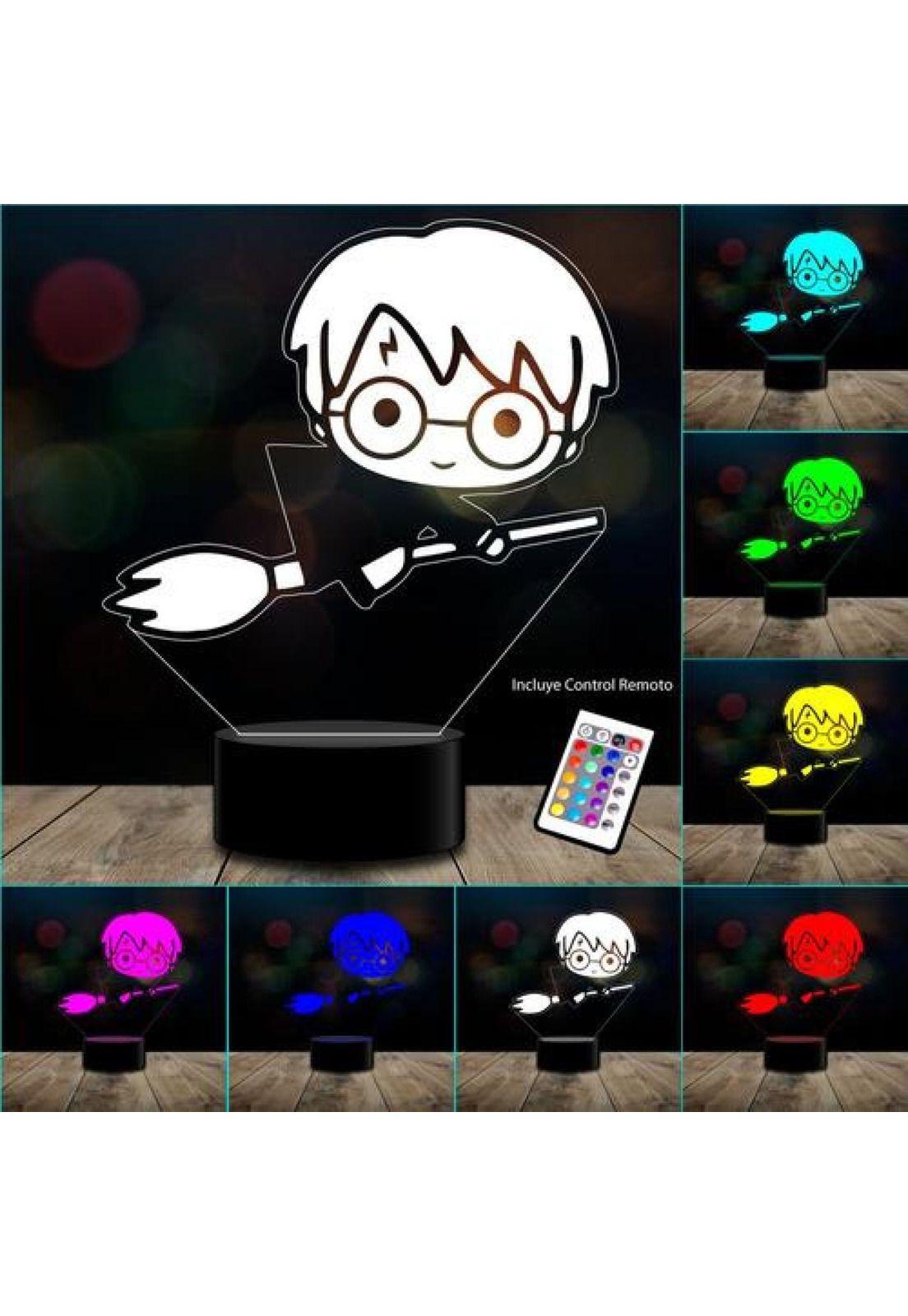 Lámpara Ilusión 3d Hp Kawaii Escoba Harry-1