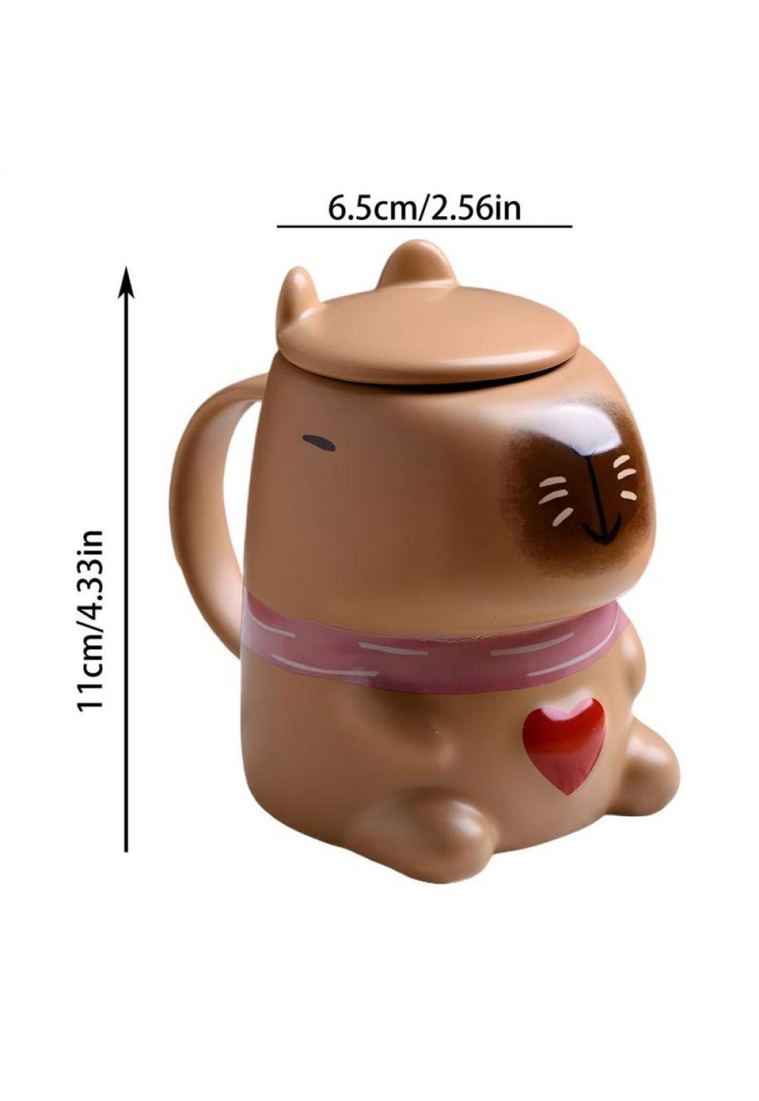 Tazón  cerámica 3d capibara corazón-3