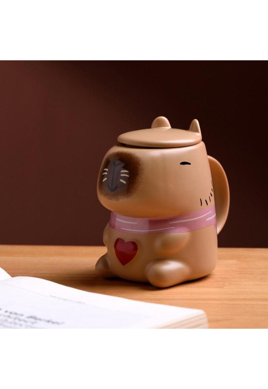 Tazón  cerámica 3d capibara corazón-4