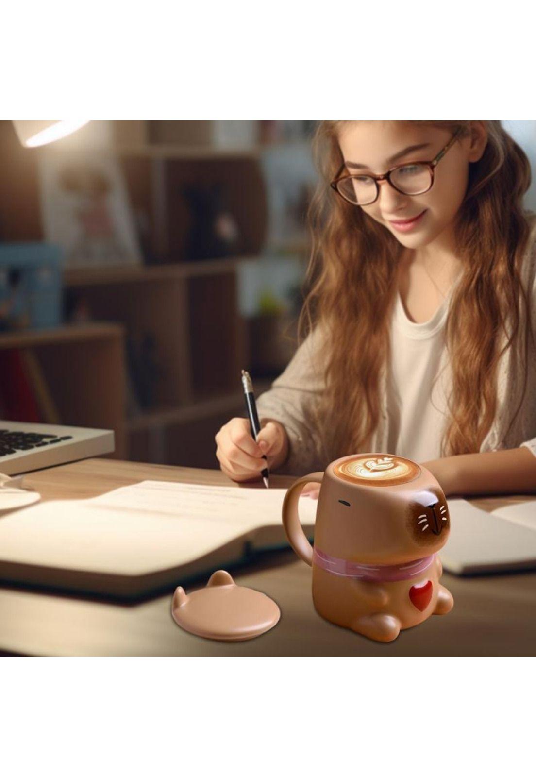 Tazón  cerámica 3d capibara corazón-5