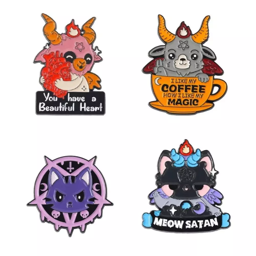 set pines broches adorables diablitos Miu Satan baphomet bab-0