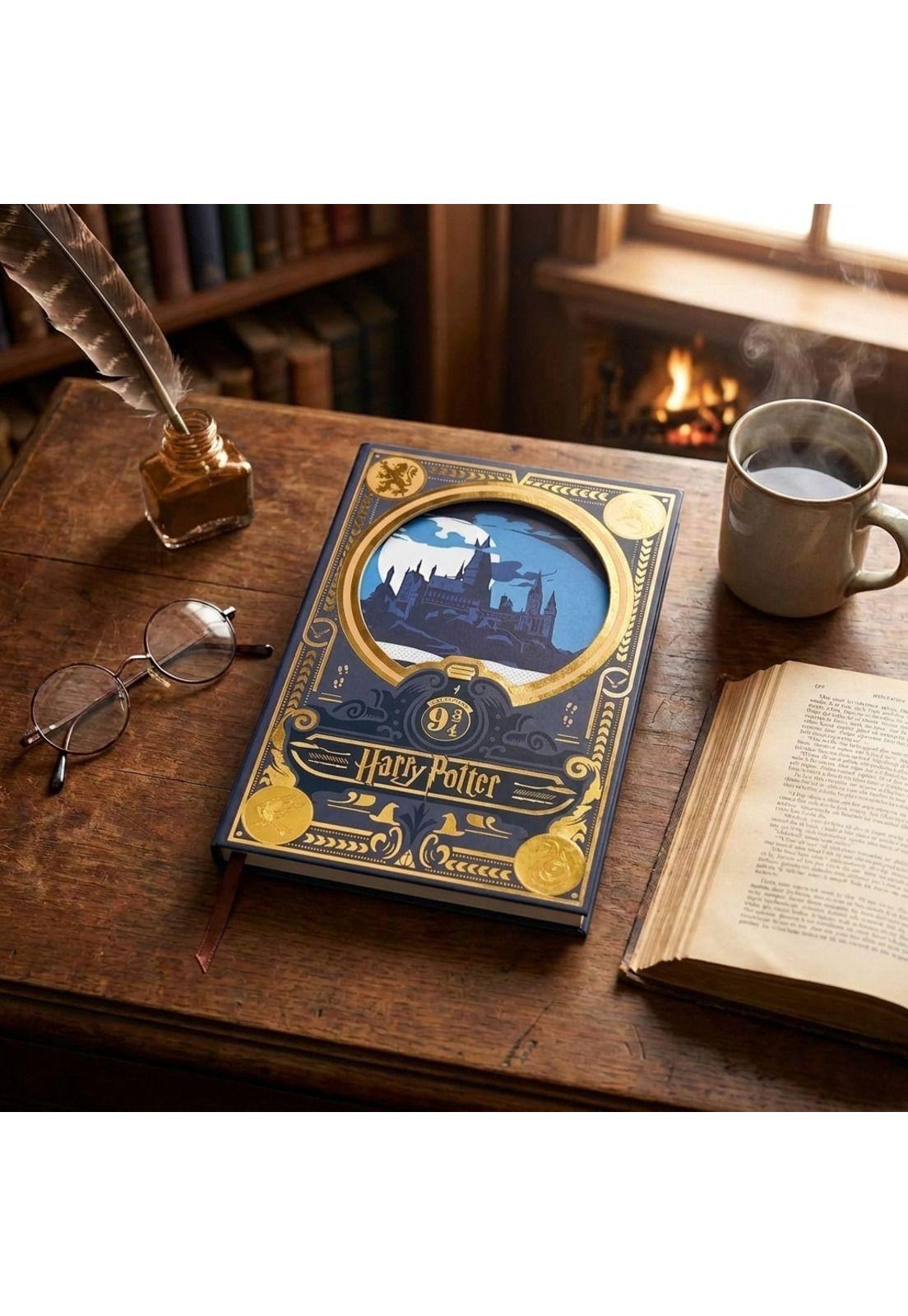 Libreta agenda diario Harry Potter carta Hogwarts Dorada-0