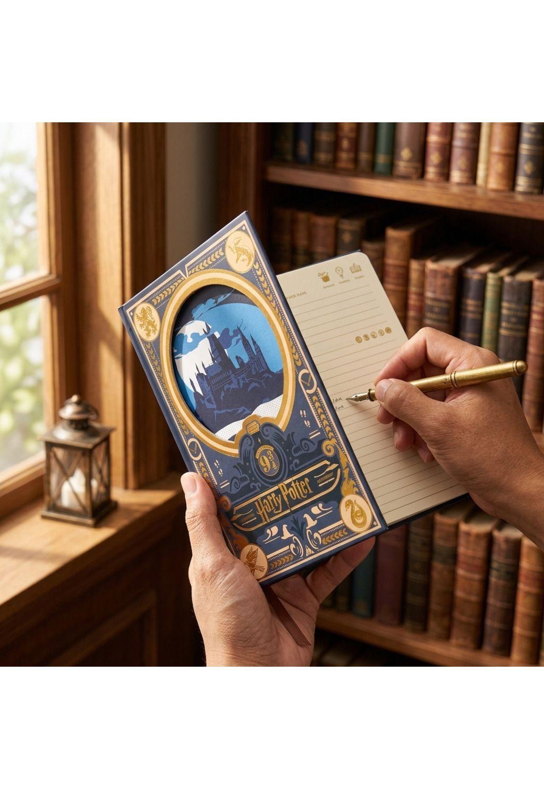 Libreta agenda diario Harry Potter carta Hogwarts Dorada-2