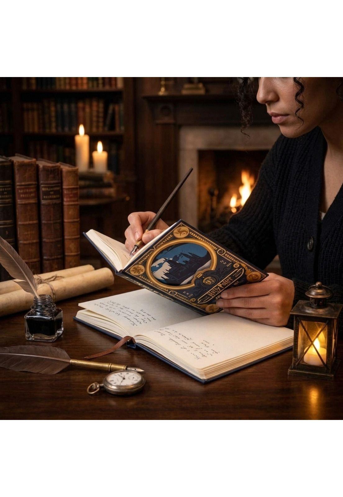 Libreta agenda diario Harry Potter carta Hogwarts Dorada-4