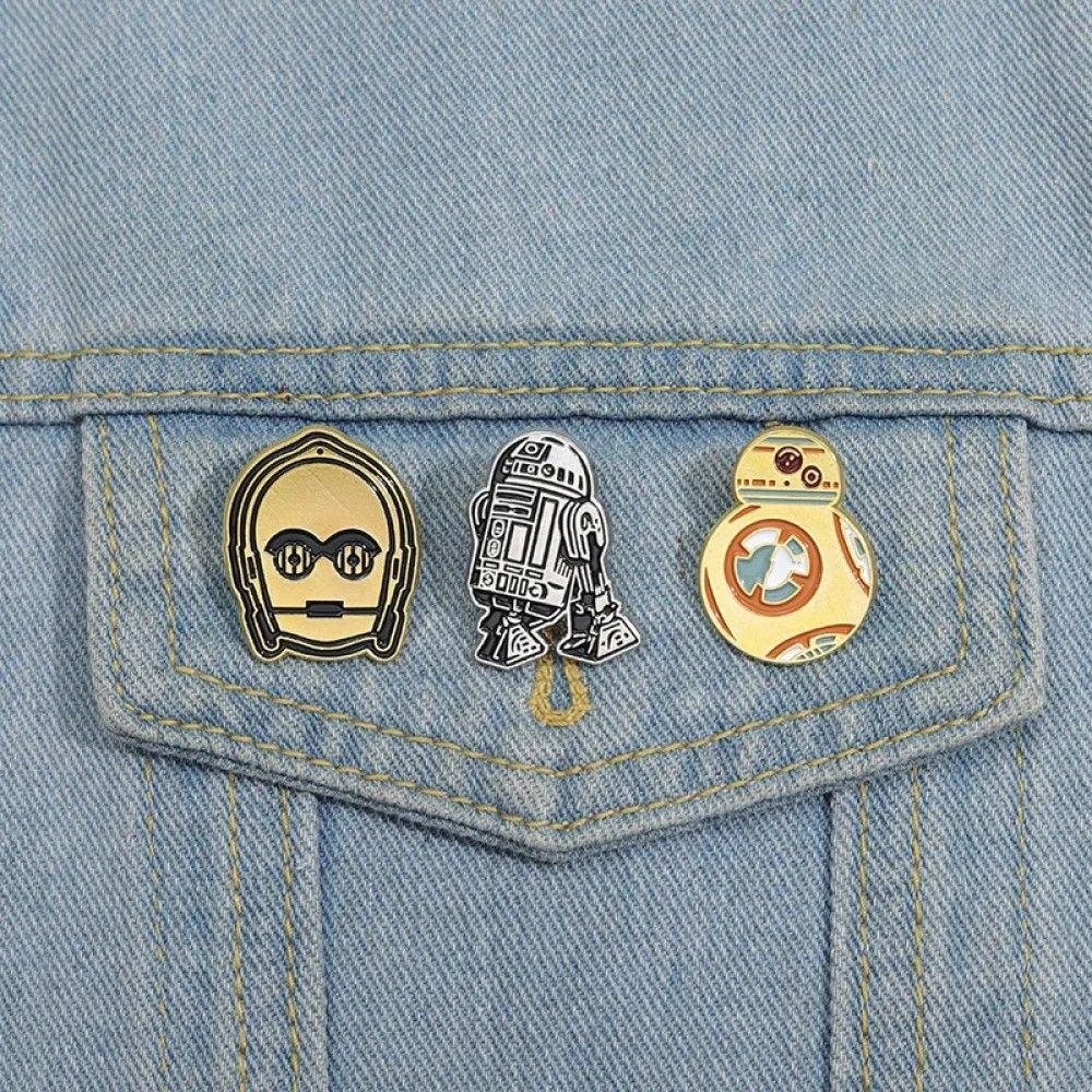 set pines broches Droides Star Wars C3PO R2D2 BB8-3