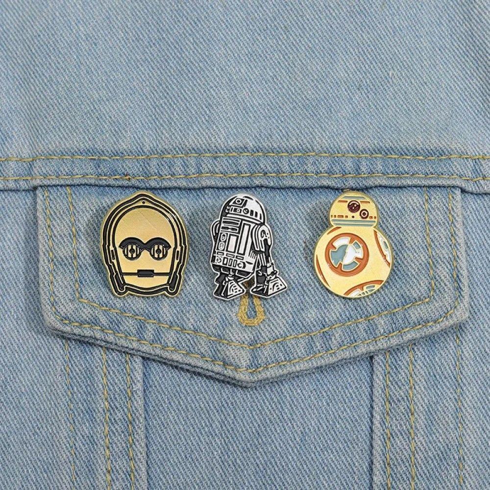 set pines broches Droides Star Wars C3PO R2D2 BB8-3