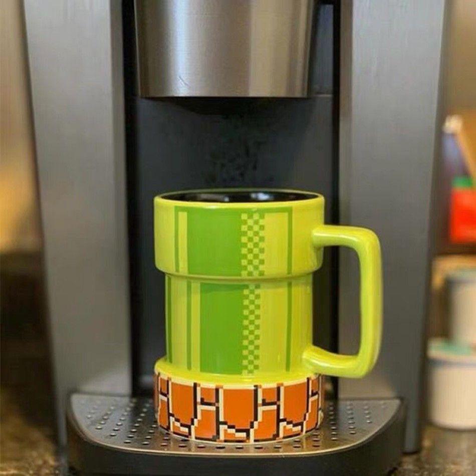 Tazón Taza Cerámica En Forma De Tuberia Mario Bros-3