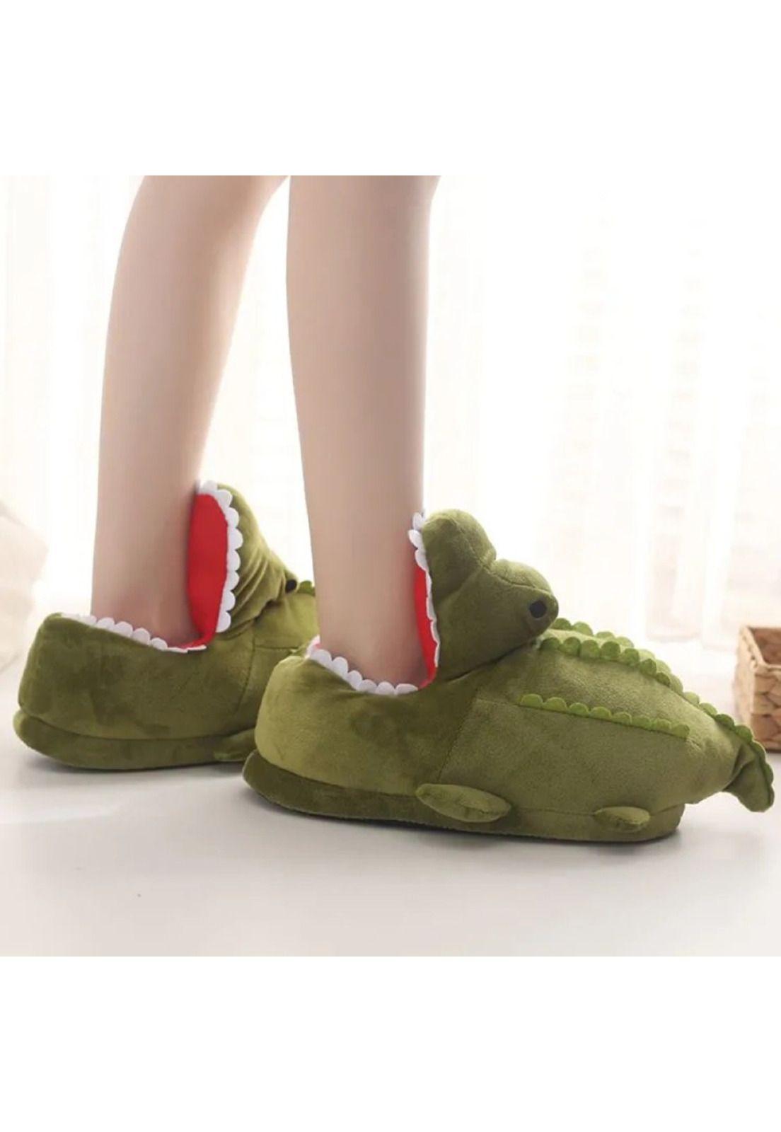 Pantuflas divertida 3D Cocodrilo-4