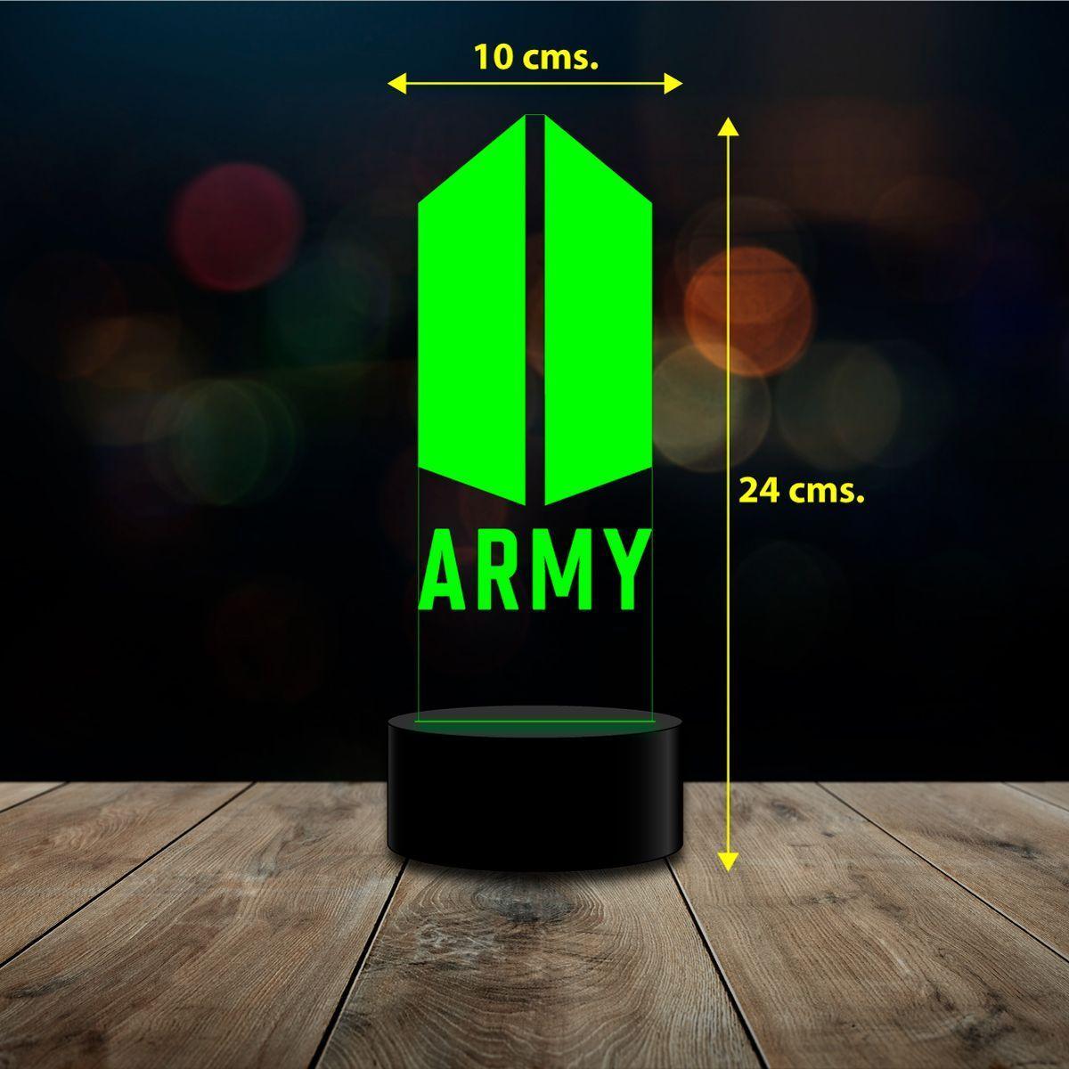Lampara 3d Army  Bts 16 Colores Intercam Control Remoto-2