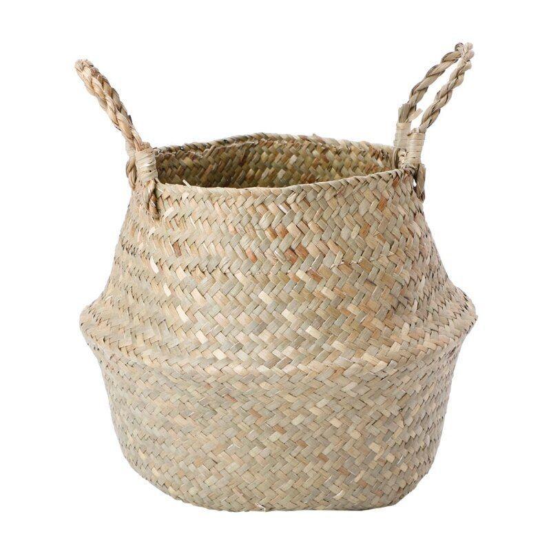 Macetero Cesto Canasto Maceta De Mimbre Plegable Grande-0