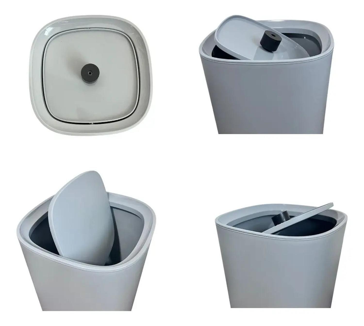 Basurero Papelero Plástico Baño Tapa Vaivén Deco-3