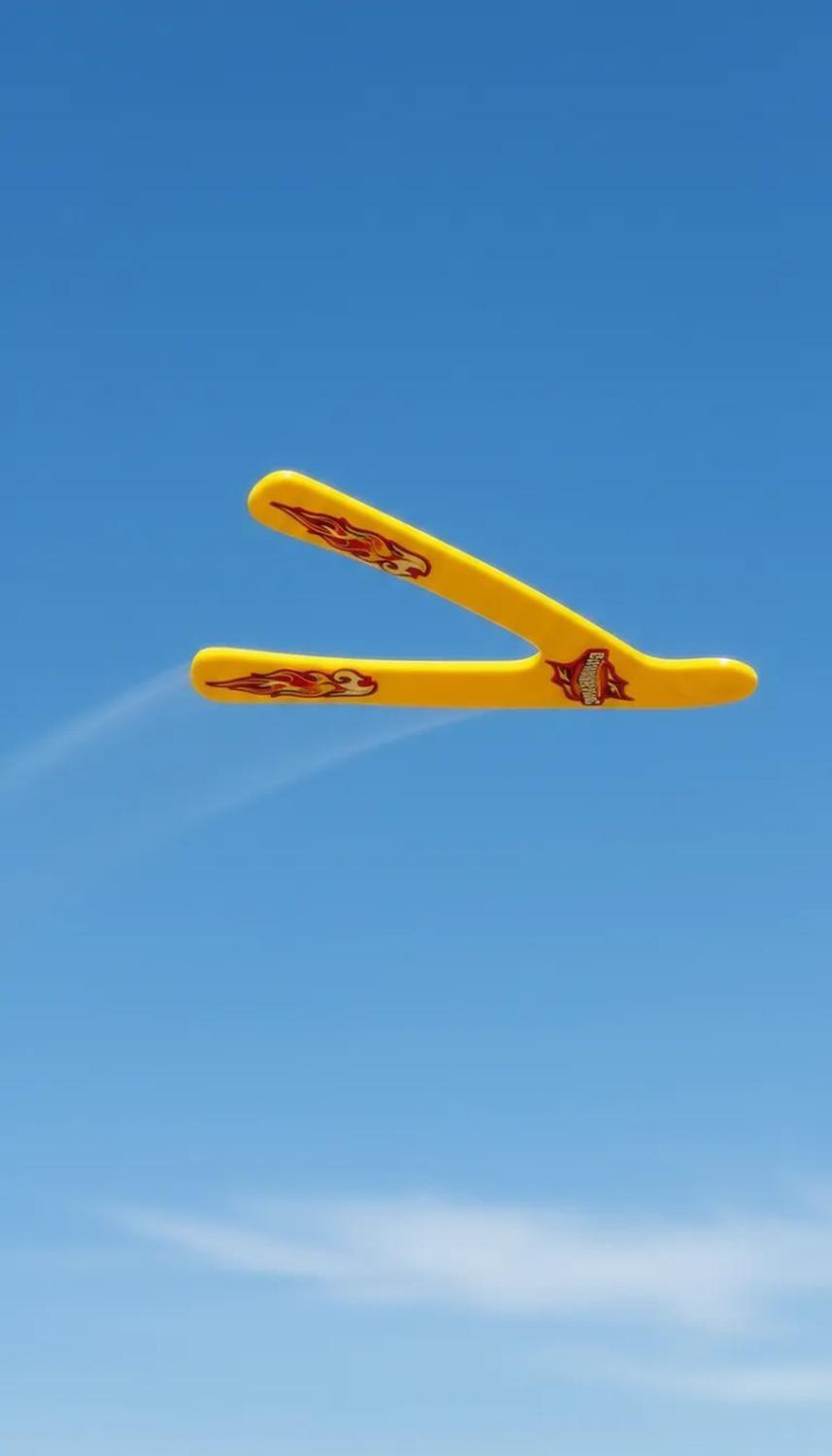 Boomerang De Plastico Bumeran Frisbee Juego Exterior Camping Amarillo-1