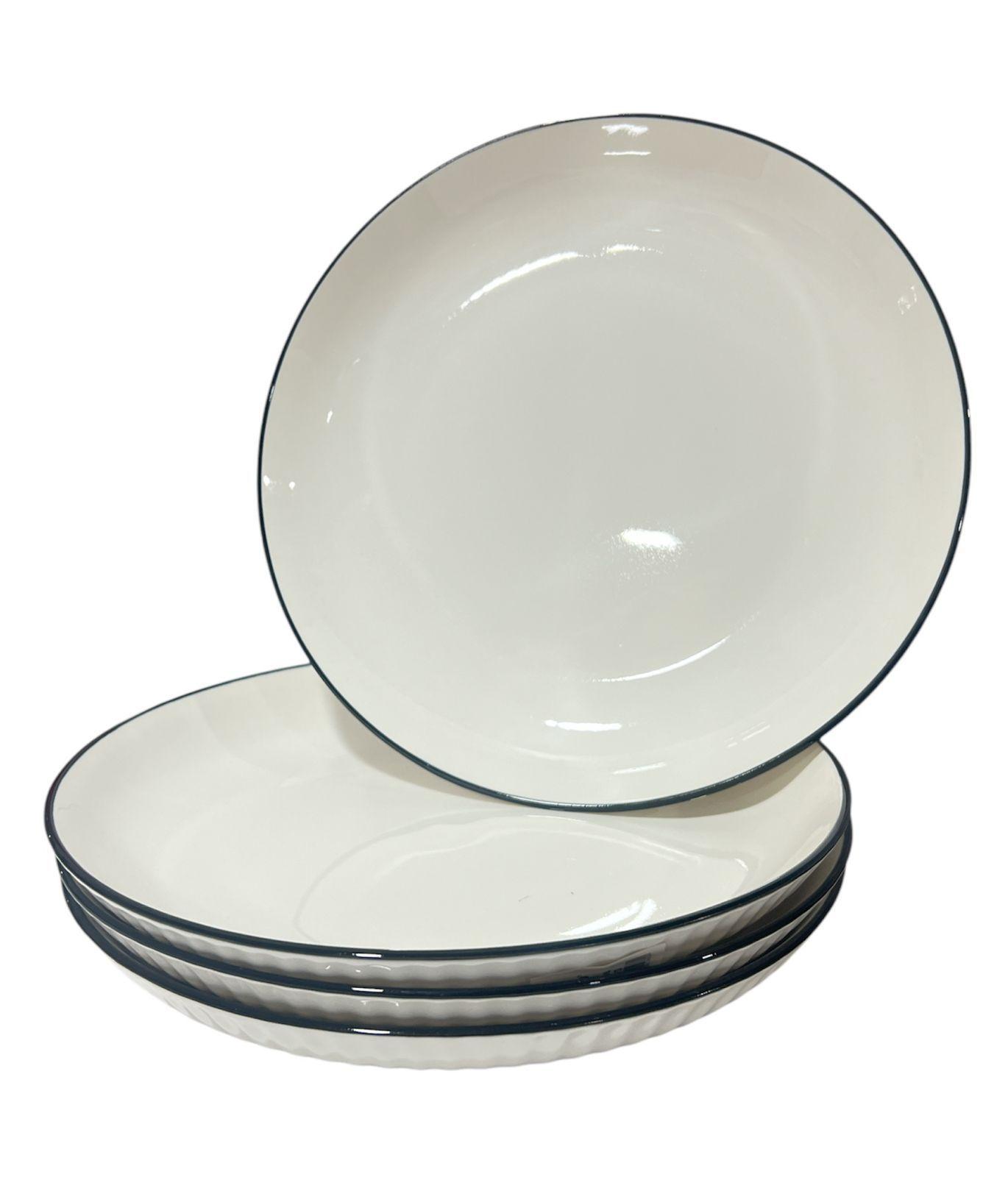 Pack 4 Plato Bowl Sopero Decorativo Diseño Liso Redondo Grande-2