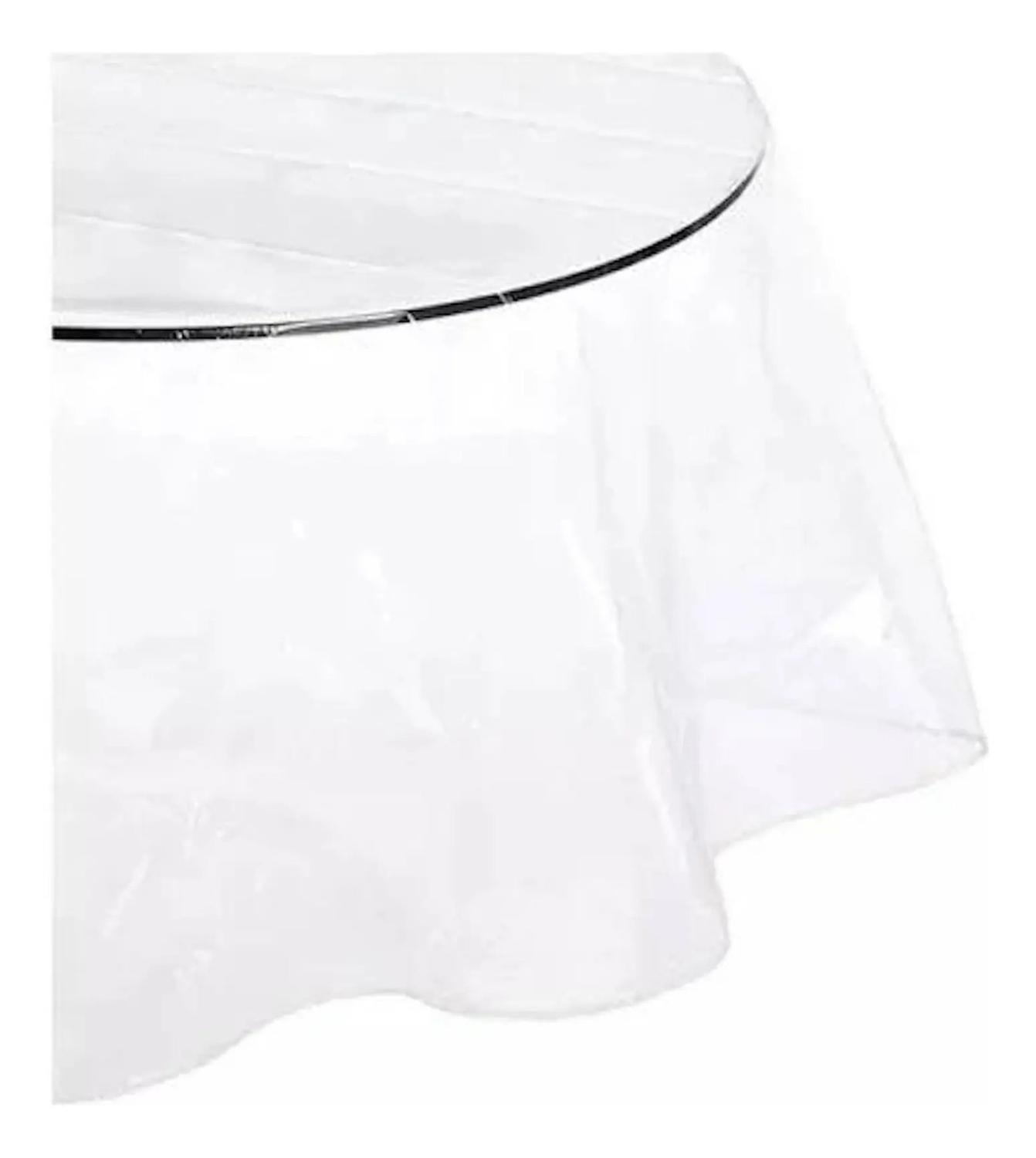 Mantel De Hule Plastico Mesa Redondo Transparente 160cm Transparente-2