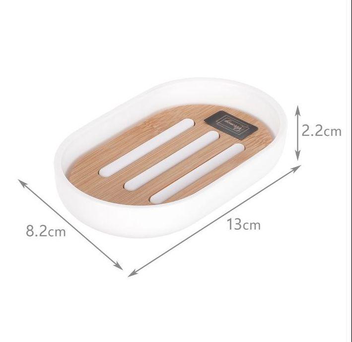 Set Juego De Baño 3 Pieza Bambu Jabon Dispensador Cepillo-2