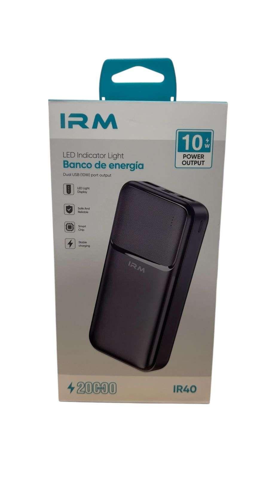Batería Externa Power Bank 20000 Mah Power Dual Usb Irm-1