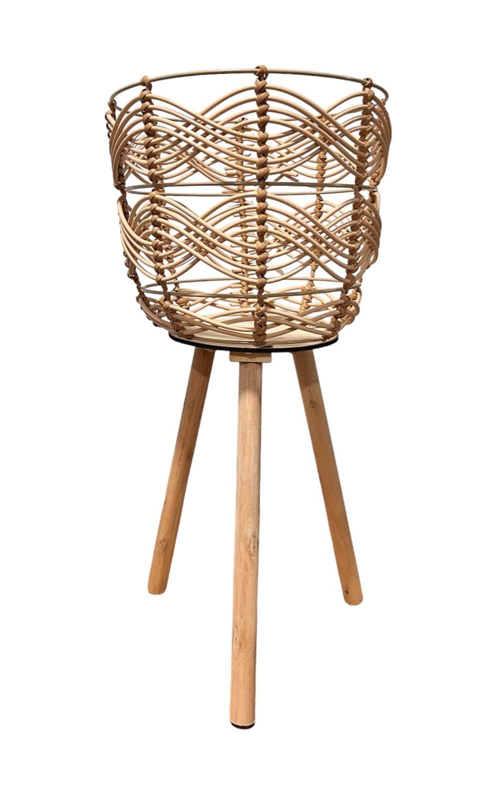 Macetero Tejido Porta Maceta Rustico Fibra 43x21cm-1