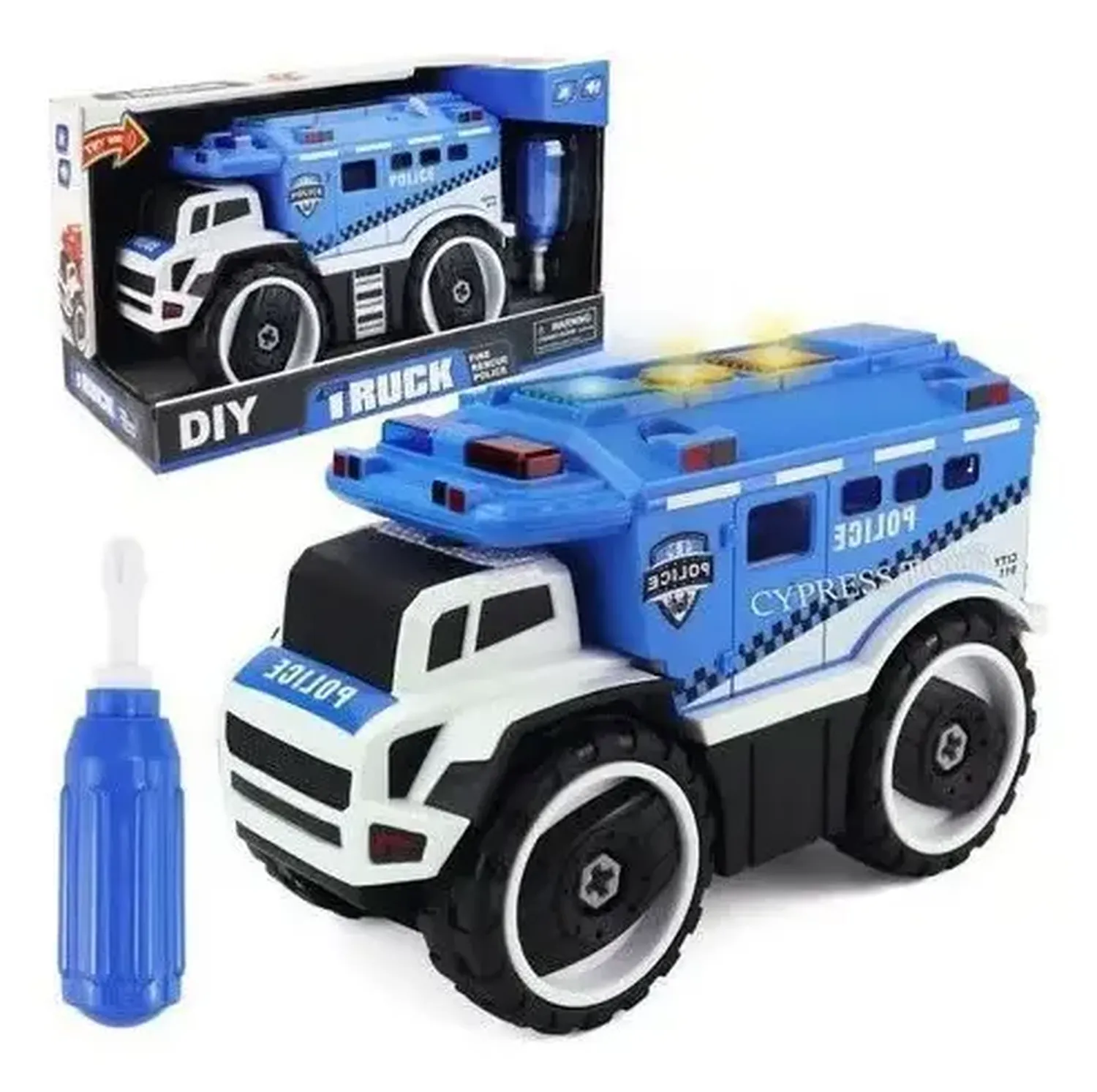 Juguete Camion Policia Camion De Emergencia Police Niños Policía Azul-1
