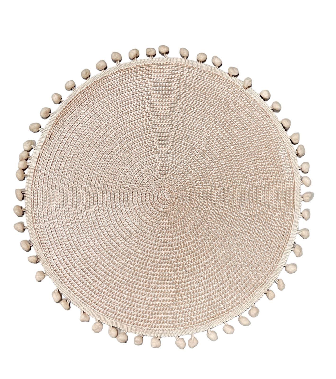 Set 6 Individuales De Mesa Pack 6 Individuales Pompon 38cm B-1