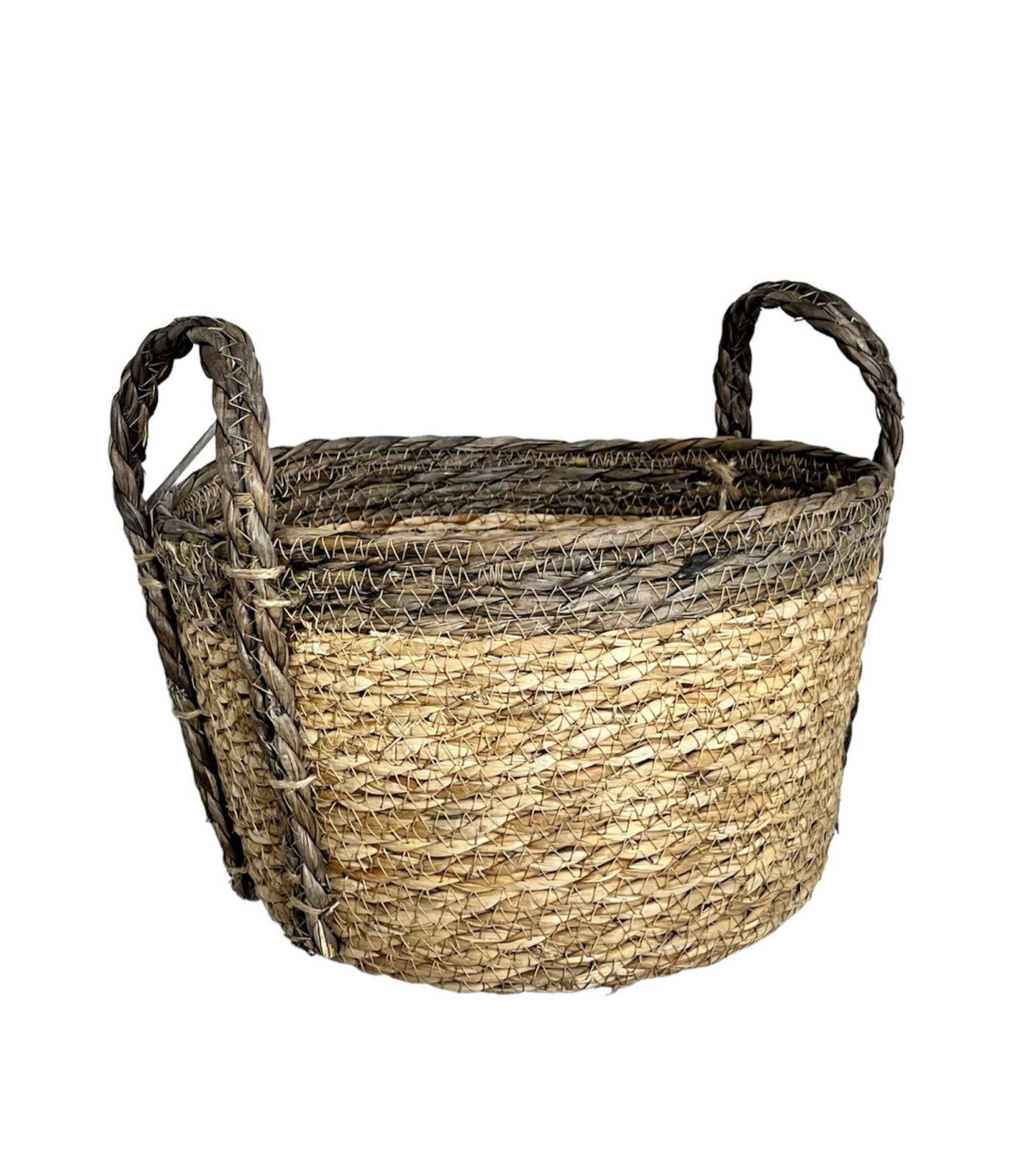 Macetero Cesto Canasto Tejido Mimbre Resistente 17x30cm-0