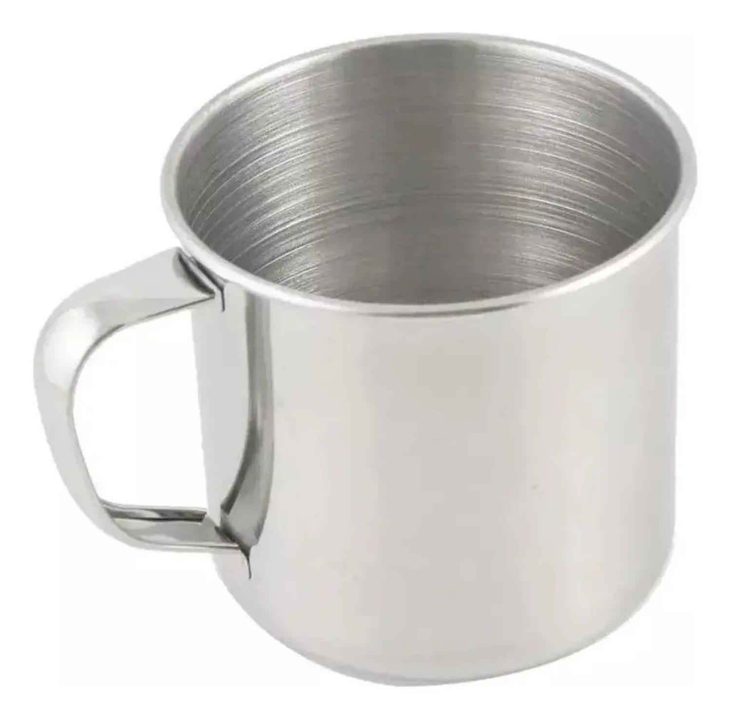 Pack 12 Vasos De Acero Inoxidable Vaso Mug Camping 9x9cm Plateado-0