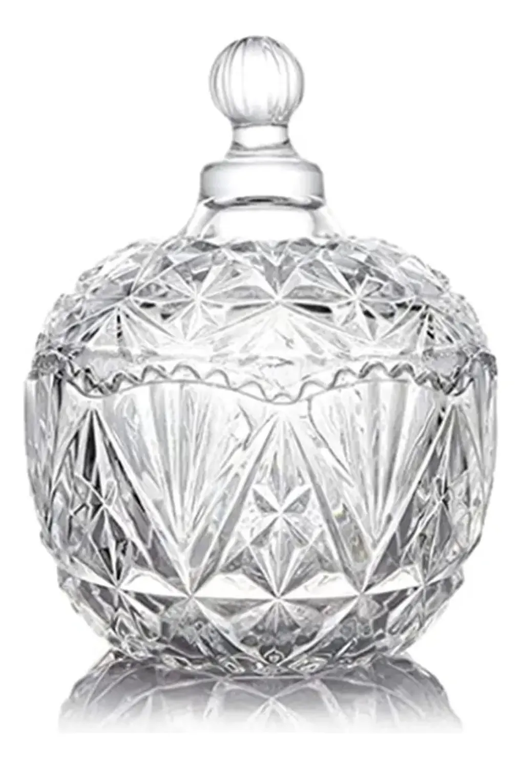 Bombonera Azucarero Caramelera Decorativa De Vidrio 11x12cm-0