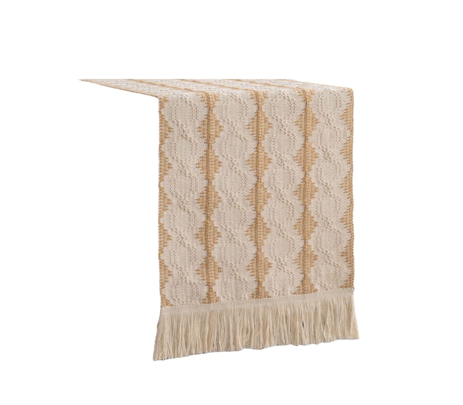 Mantel Camino De Mesa Rectangular Yute Rombo 180x30cm-0