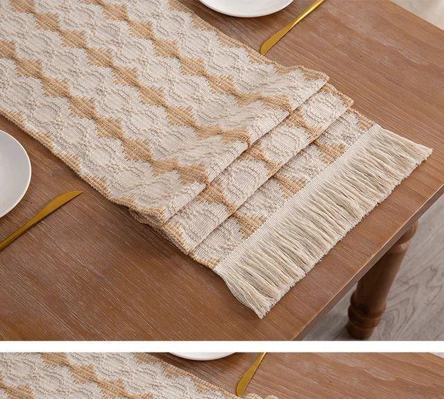 Mantel Camino De Mesa Rectangular Yute Rombo 180x30cm-1