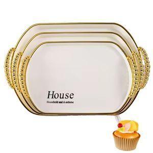 Bandeja Elegante Servir Dorado Decorativa Ovalada Ex Grande-2