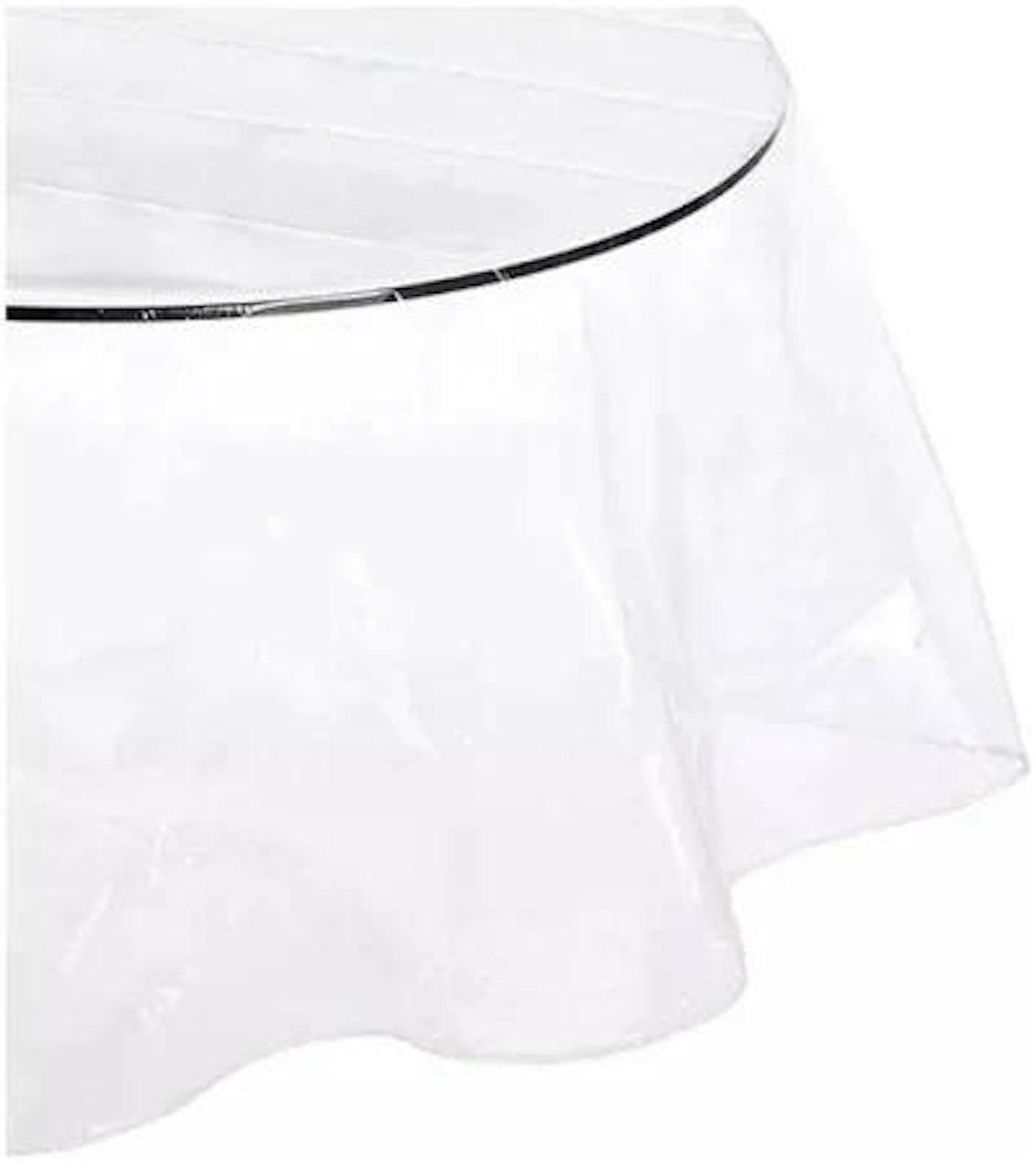 Mantel De Hule Plastico Mesa Redondo Transparente 140cm-2