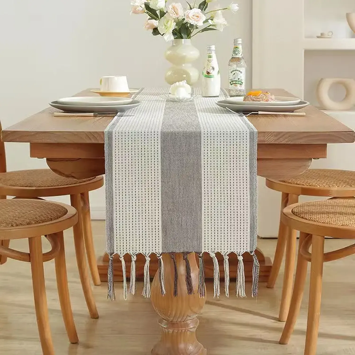 Mantel Camino De Mesa Rectangular Tejido Doble 180x37cm-1