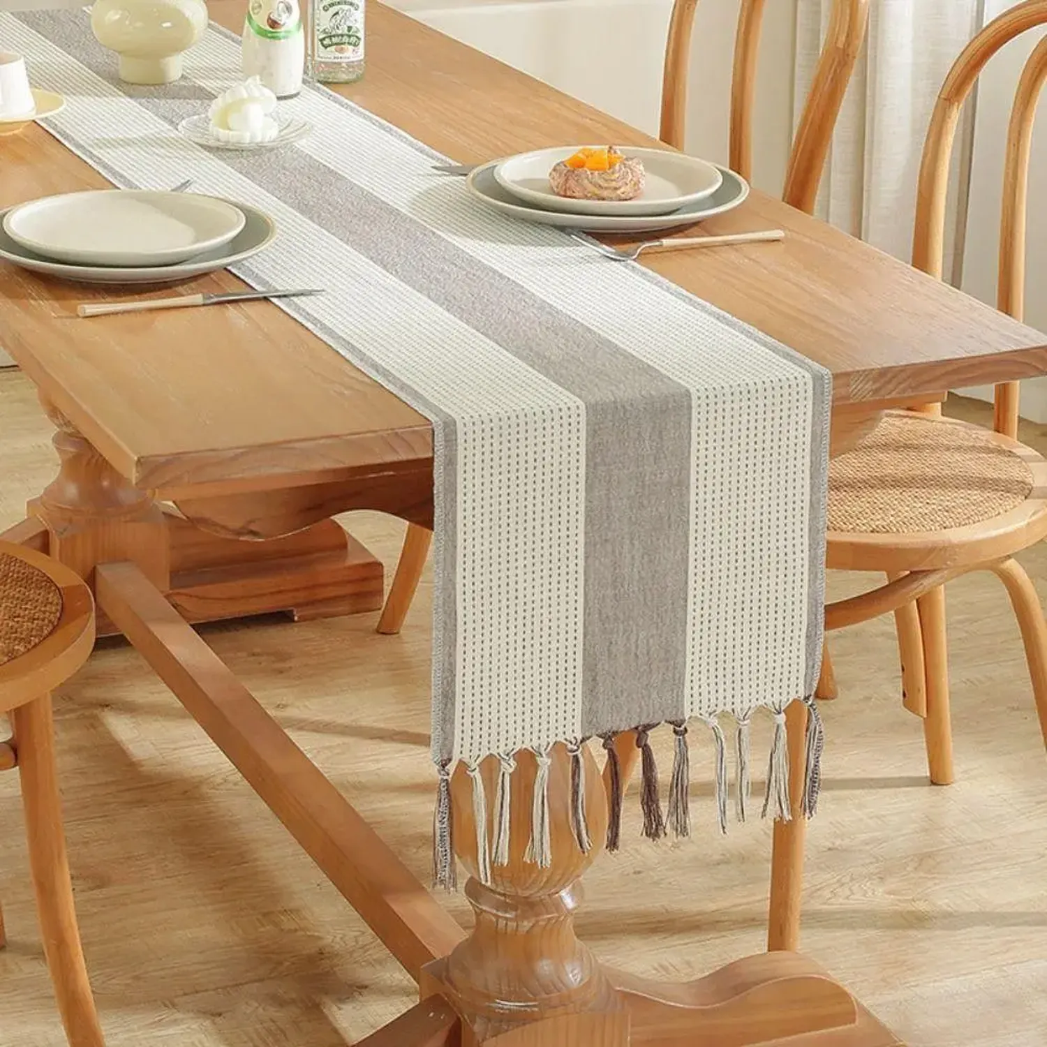 Mantel Camino De Mesa Rectangular Tejido Doble 180x37cm-2