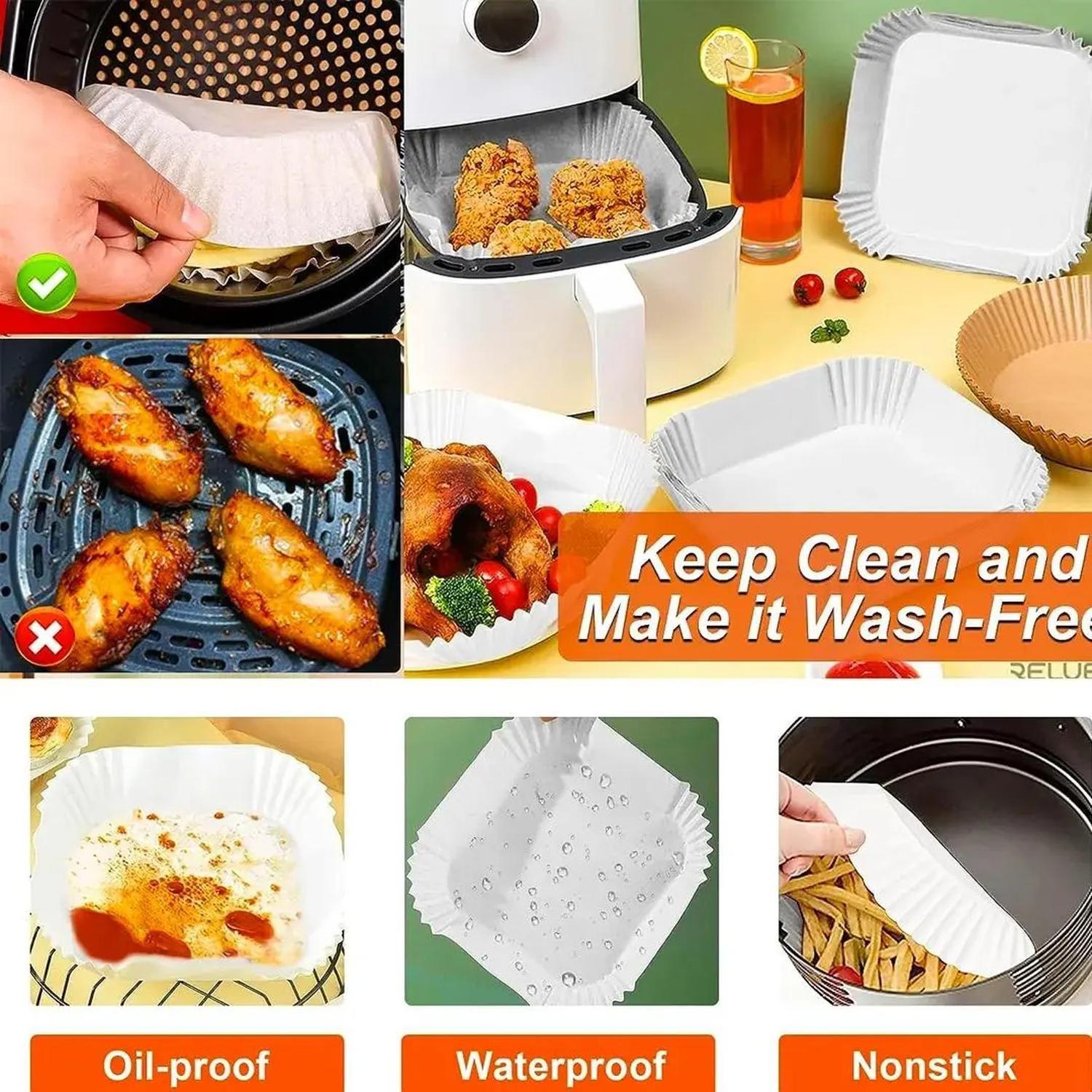 Papel Forro Freidora Airfryer Antiadherente 50und 20cm Blanco-2