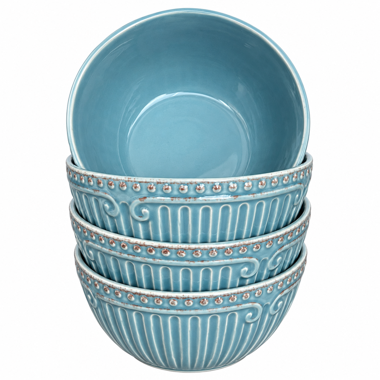 Pack 4 Plato Semi Hondo Decorativo Redondo Borde 15cm-0
