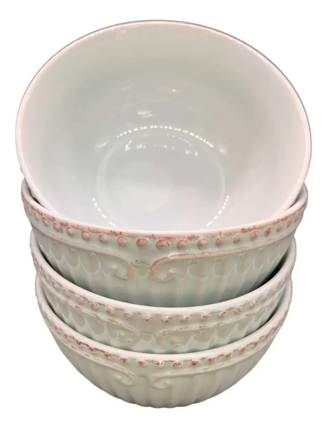 Pack 4 Plato Semi Hondo Decorativo Redondo Borde 15cm-0
