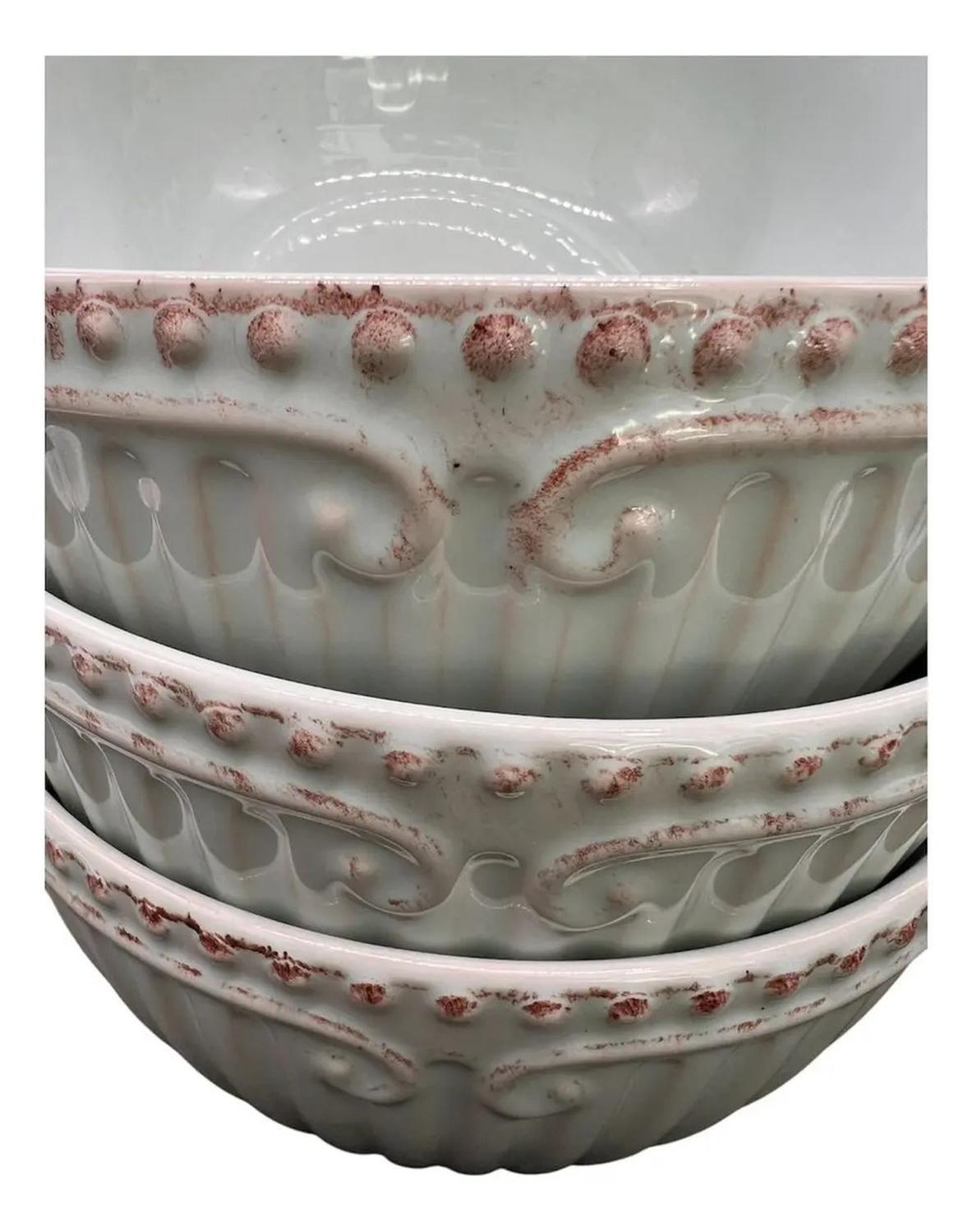 Pack 4 Plato Semi Hondo Decorativo Redondo Borde 15cm-1