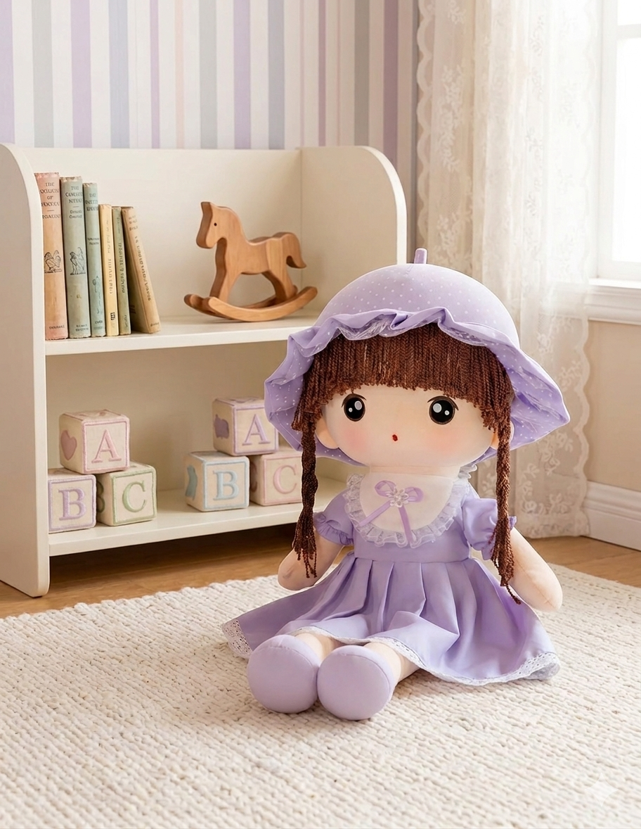 Muñeca De Trapo De Peluche Tierna Suave Lazo 65cm  L-2