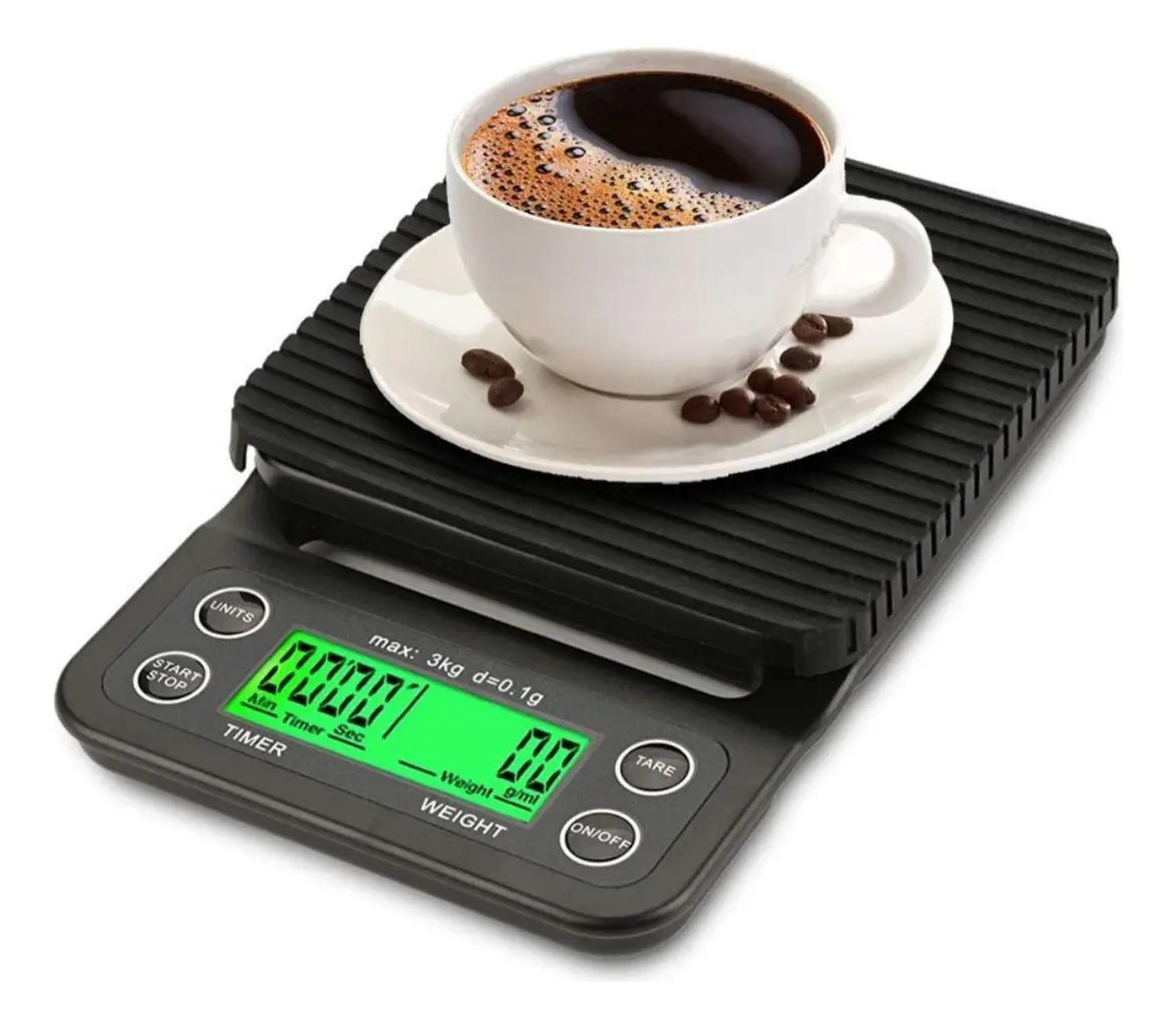 Balanza Pesa Gramera Digital Con Temporizador Negro 5 Kg-0