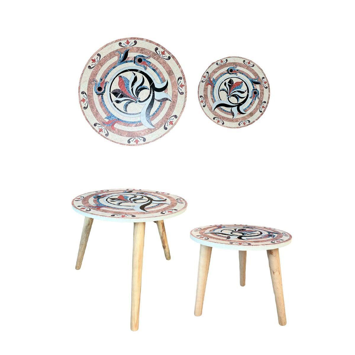 Set 2 Mesas Laterales Mandalas 40cm Y 30cm-0
