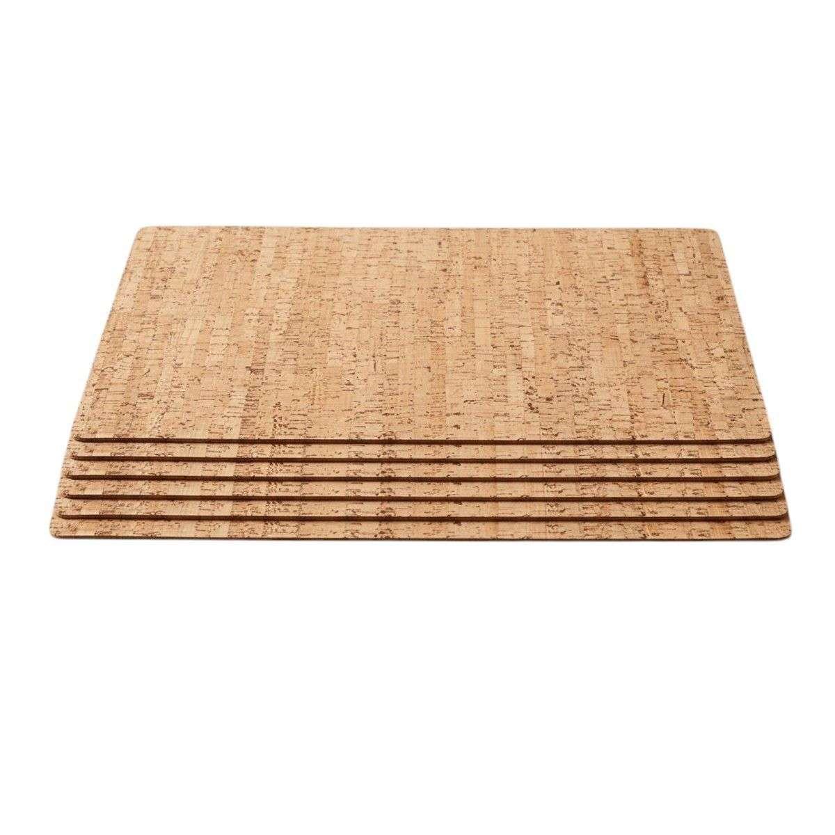 Set 6 Individuales De Mesa Pack 6 Rectangular Madera-0