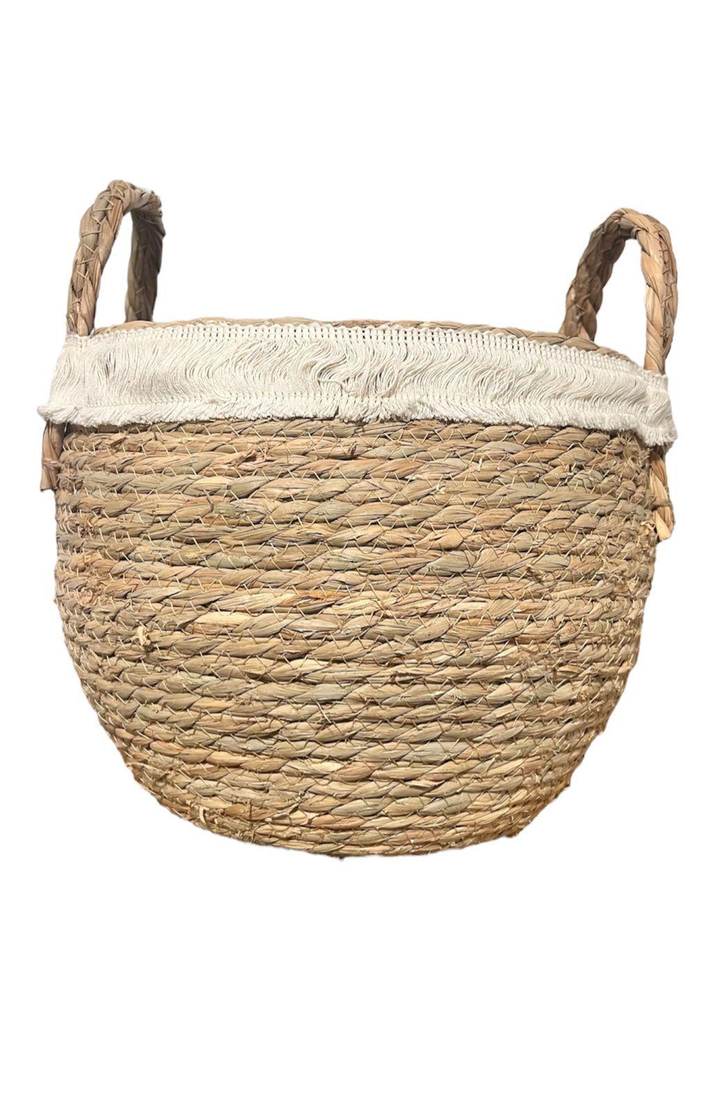 Macetero Cesto Canasto Tejido Mimbre Resistente 20x22cm-1