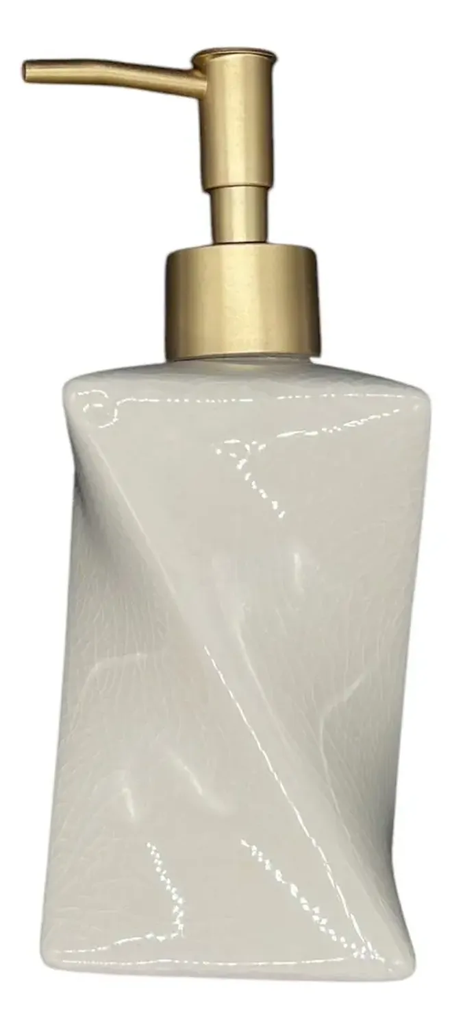 Dispensador Jabón Alcohol Gel 230ml Elegante Irregular Beige-0
