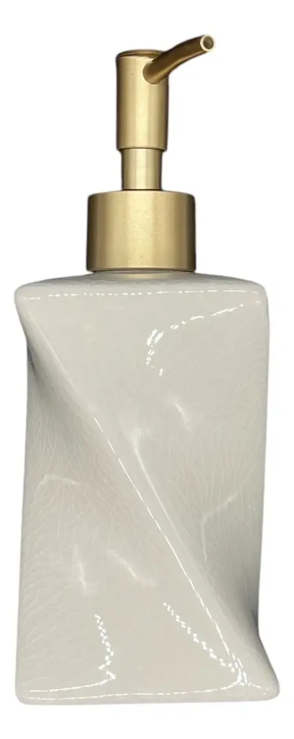 Dispensador Jabón Alcohol Gel 230ml Elegante Irregular Beige-2