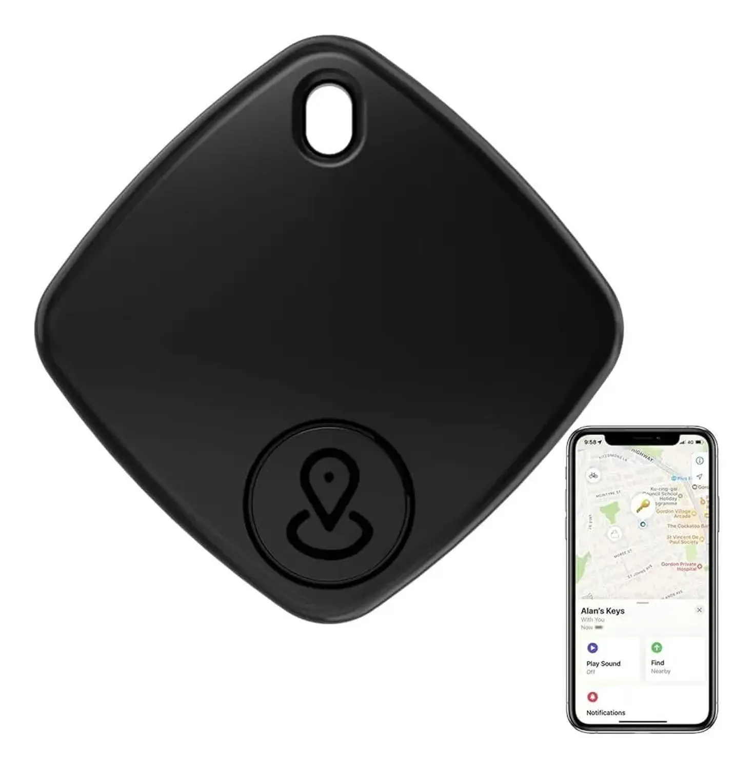 Smarttag Rastreador Sualio Tag Gps Localizador Negro-1