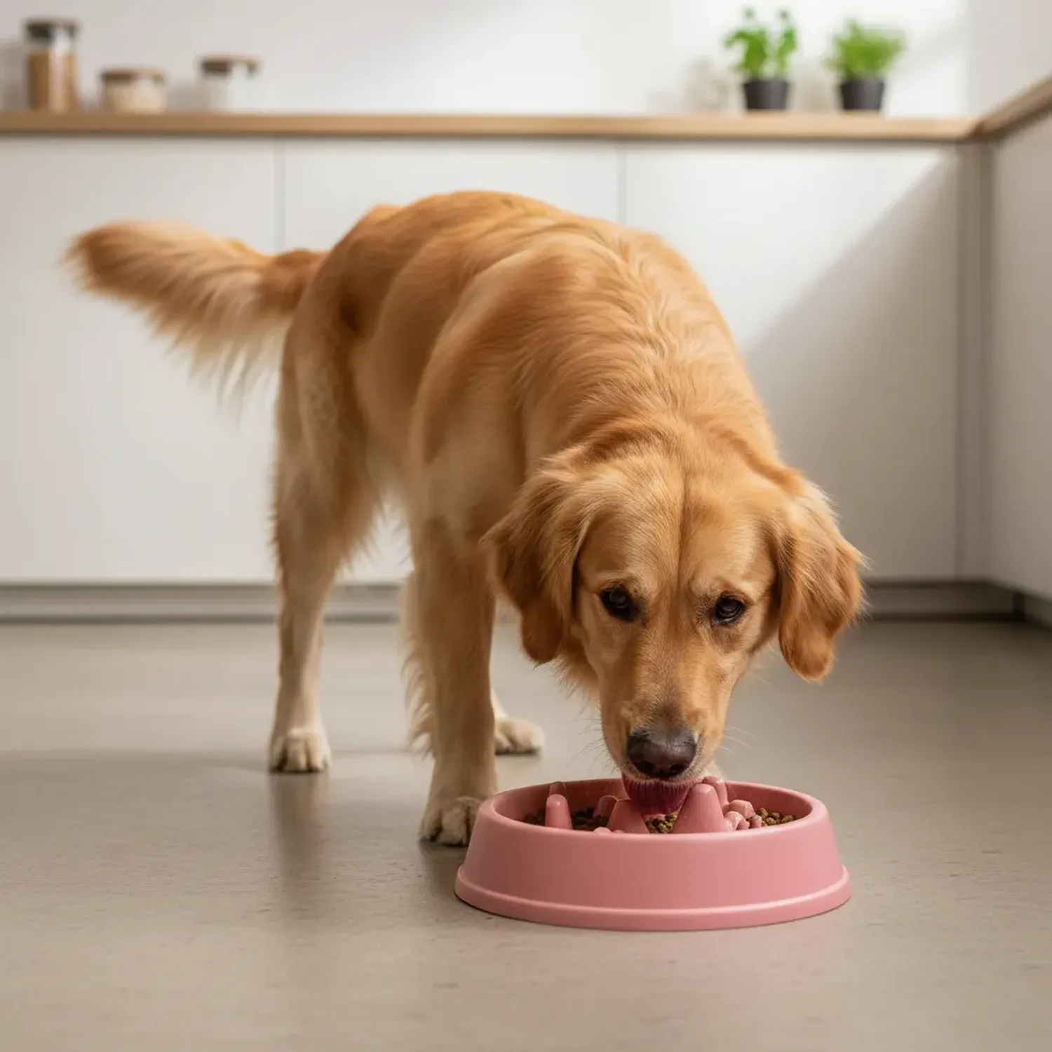 Plato Anti Ansiedad Come Lento Mascotas Anti Ahogo Rosa-1