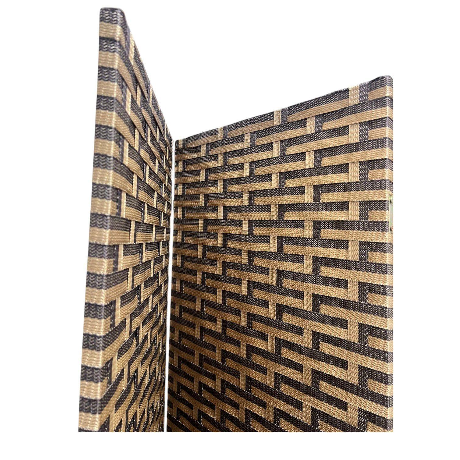 Biombo De Madera Resistente 4 Paneles Ladrillo 180cmx180cm BM-2